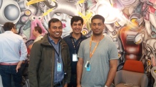 With Sriram (left) and Atul at the Amazon ML workshop, Berlin, 2016.