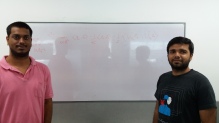 With Pratik working on the structured matrix completion problem formulation. Courtesy of Siva Kaveri@amazon.